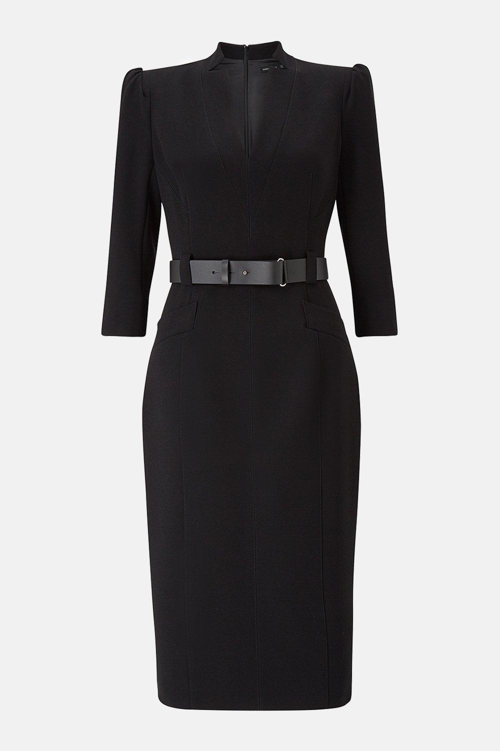 karen millen white belted dress