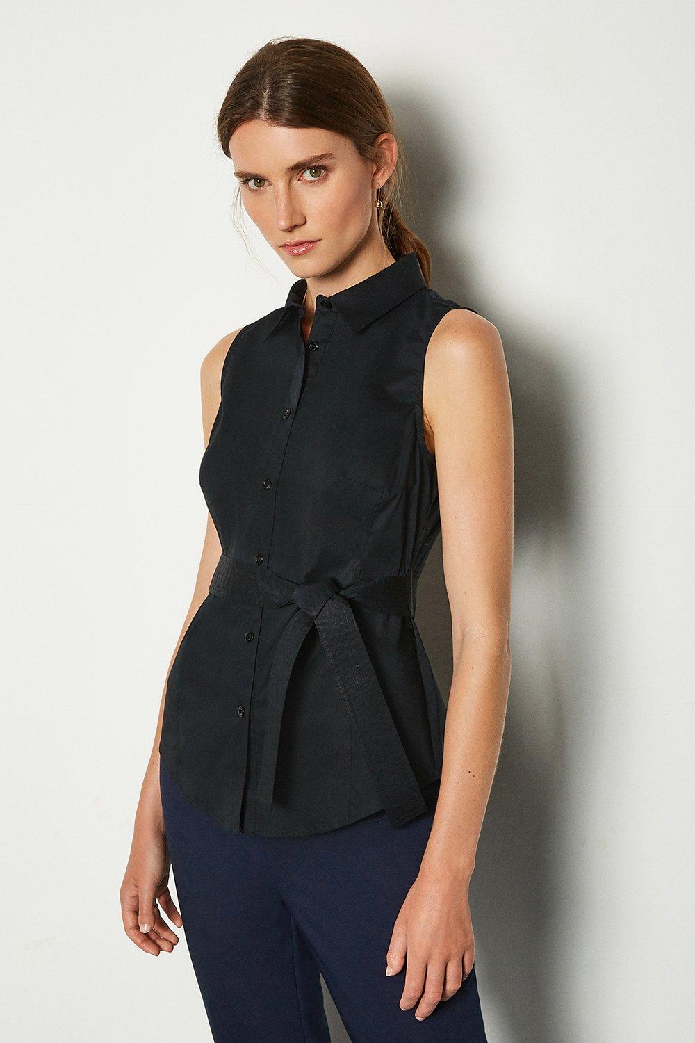 black tie waist shirt