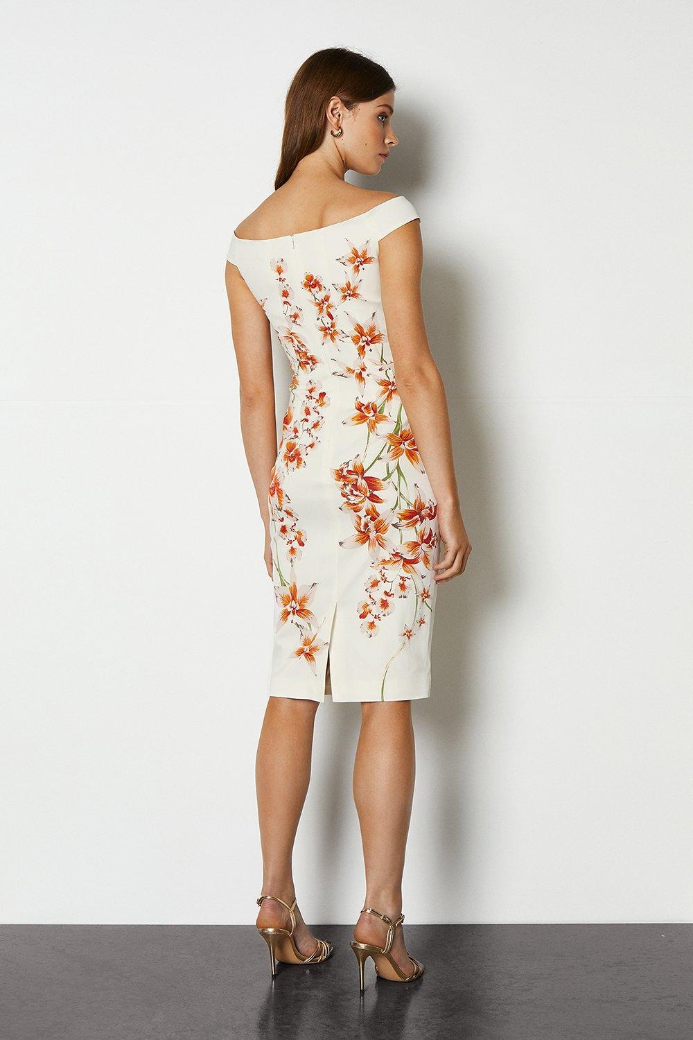 karen millen orchid floral pencil dress