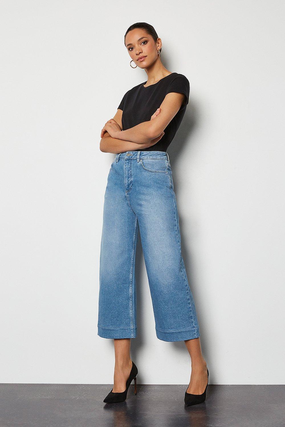 wide leg cropped jeans