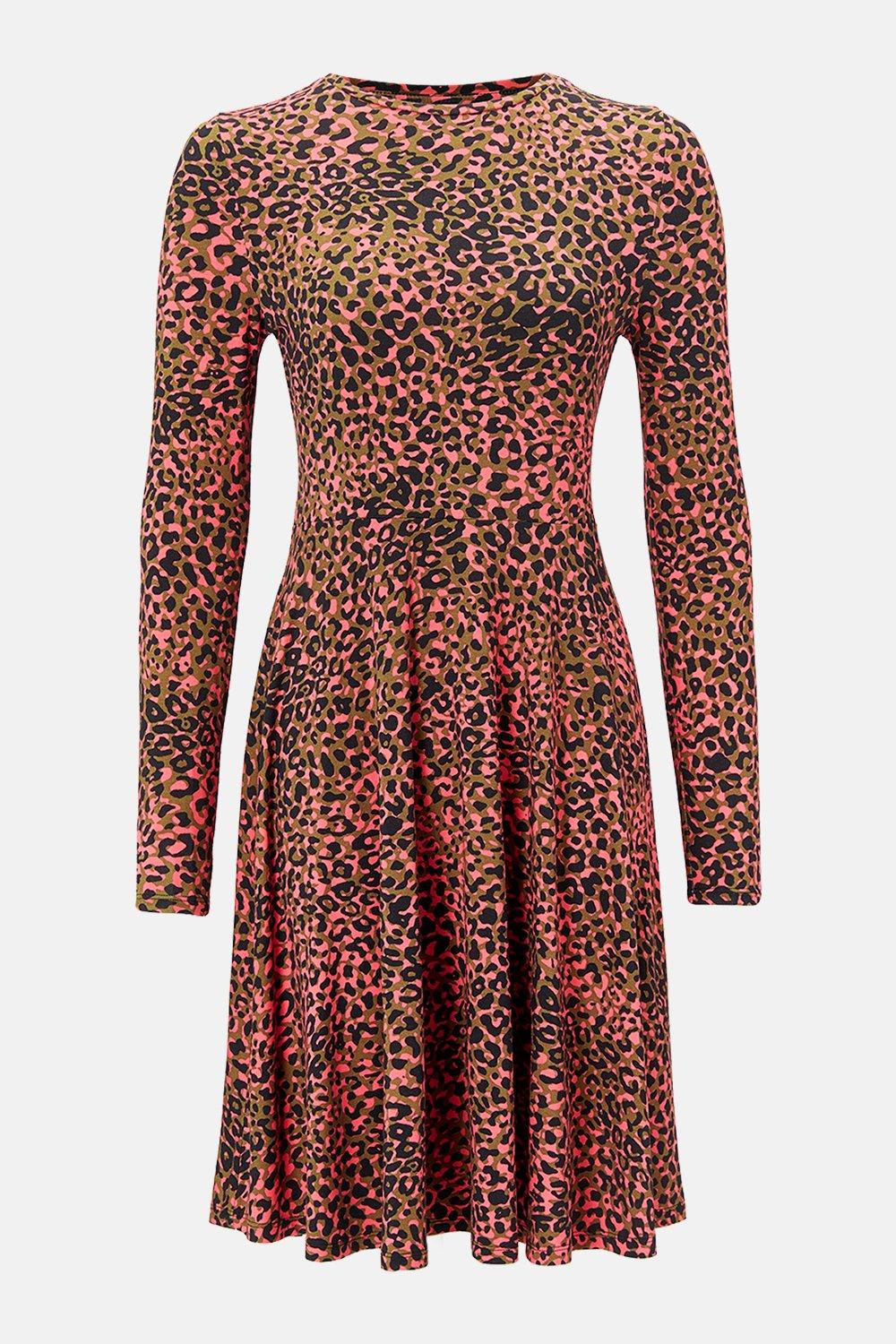 karen millen blue leopard print dress