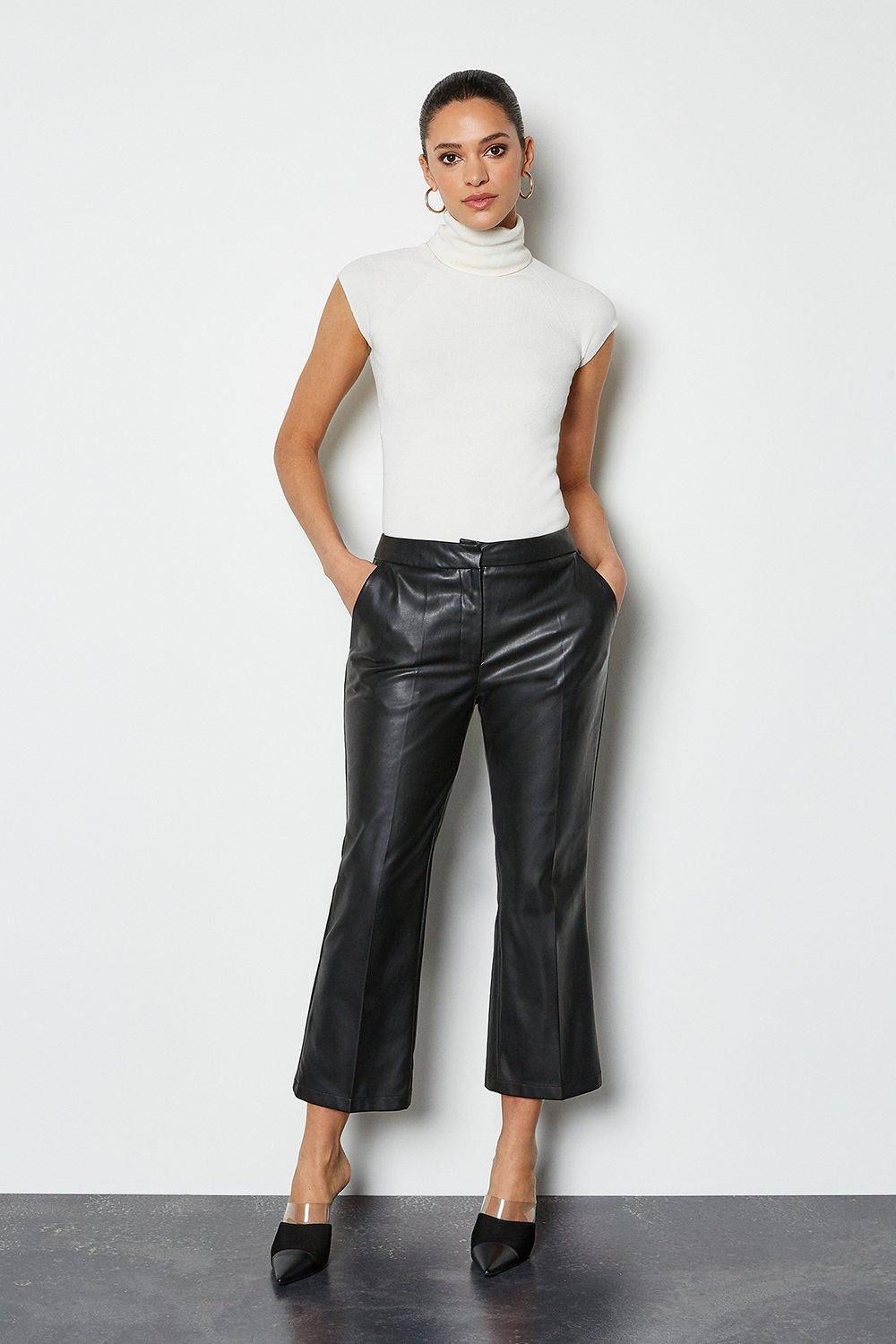 faux leather capri pants