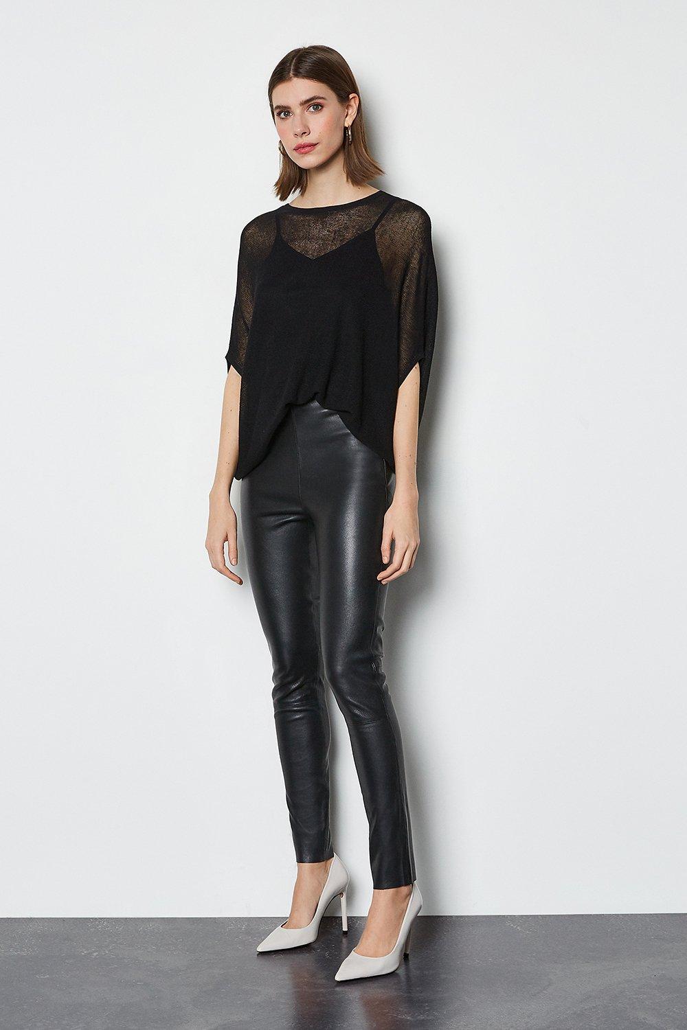 stretch leather pants