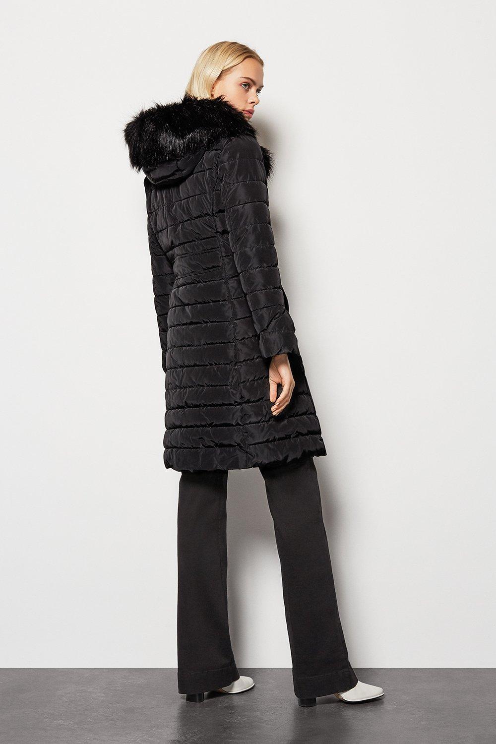 longline quilted coat karen millen