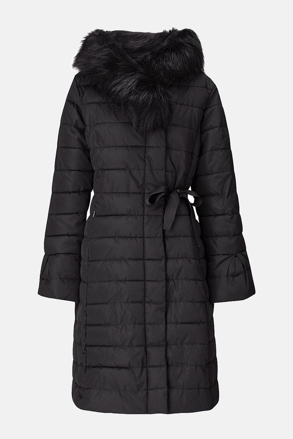 karen millen black padded coat