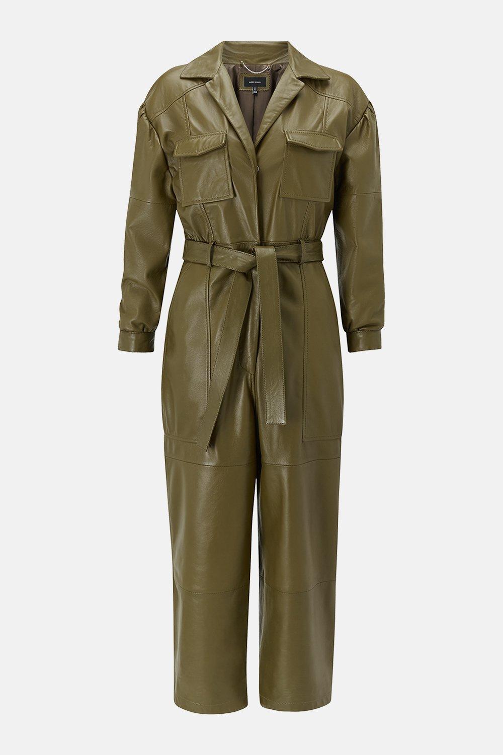 khaki long sleeve jumpsuit