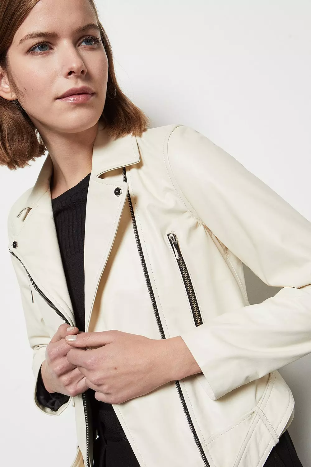 Ivory moto outlet jacket