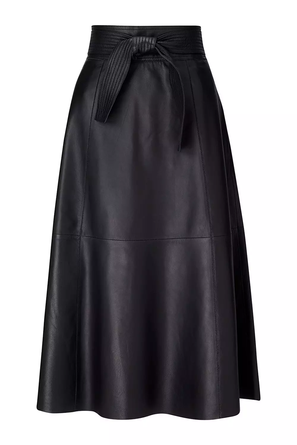 Leather Tie Waist Midi Skirt | Karen Millen