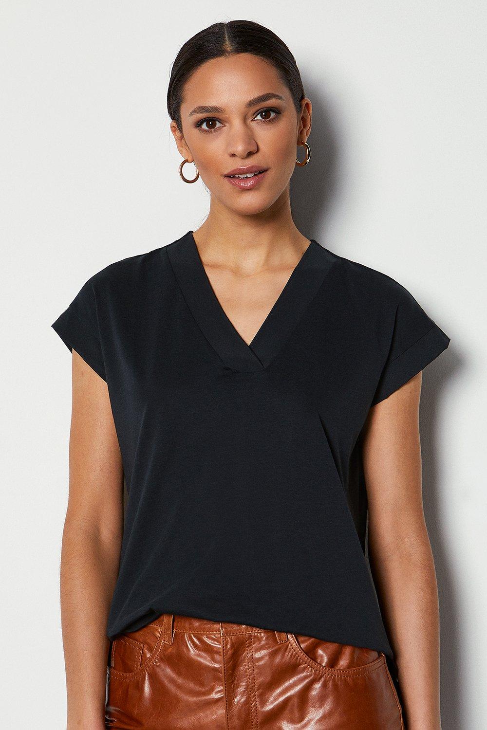 black cap sleeve t shirt