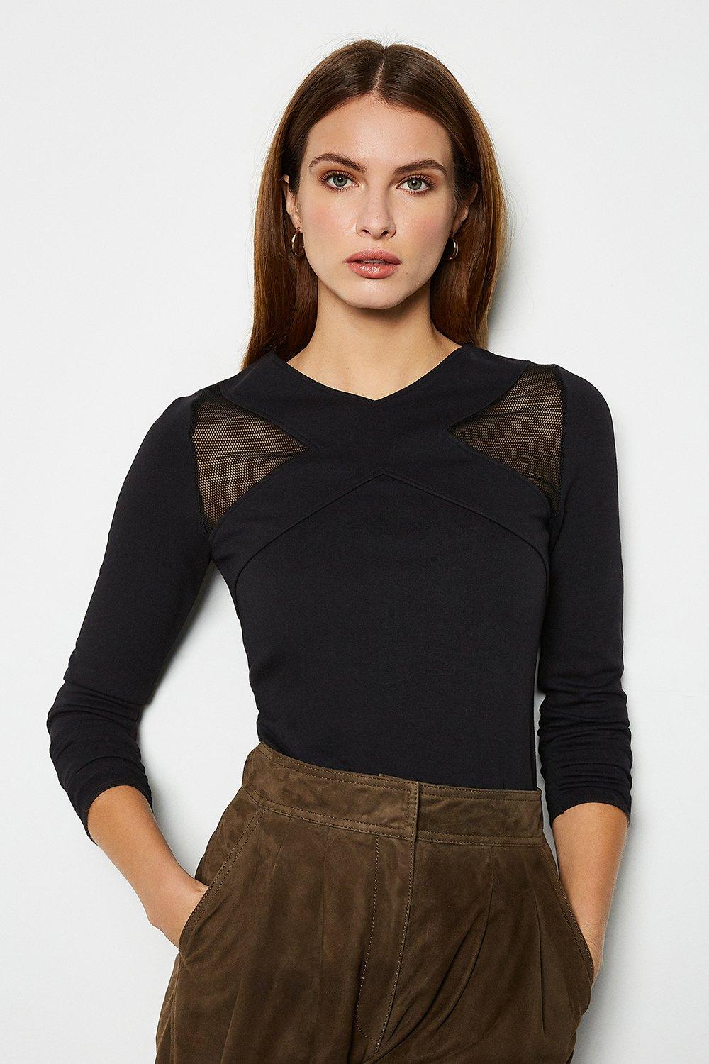karen millen mesh sleeve top