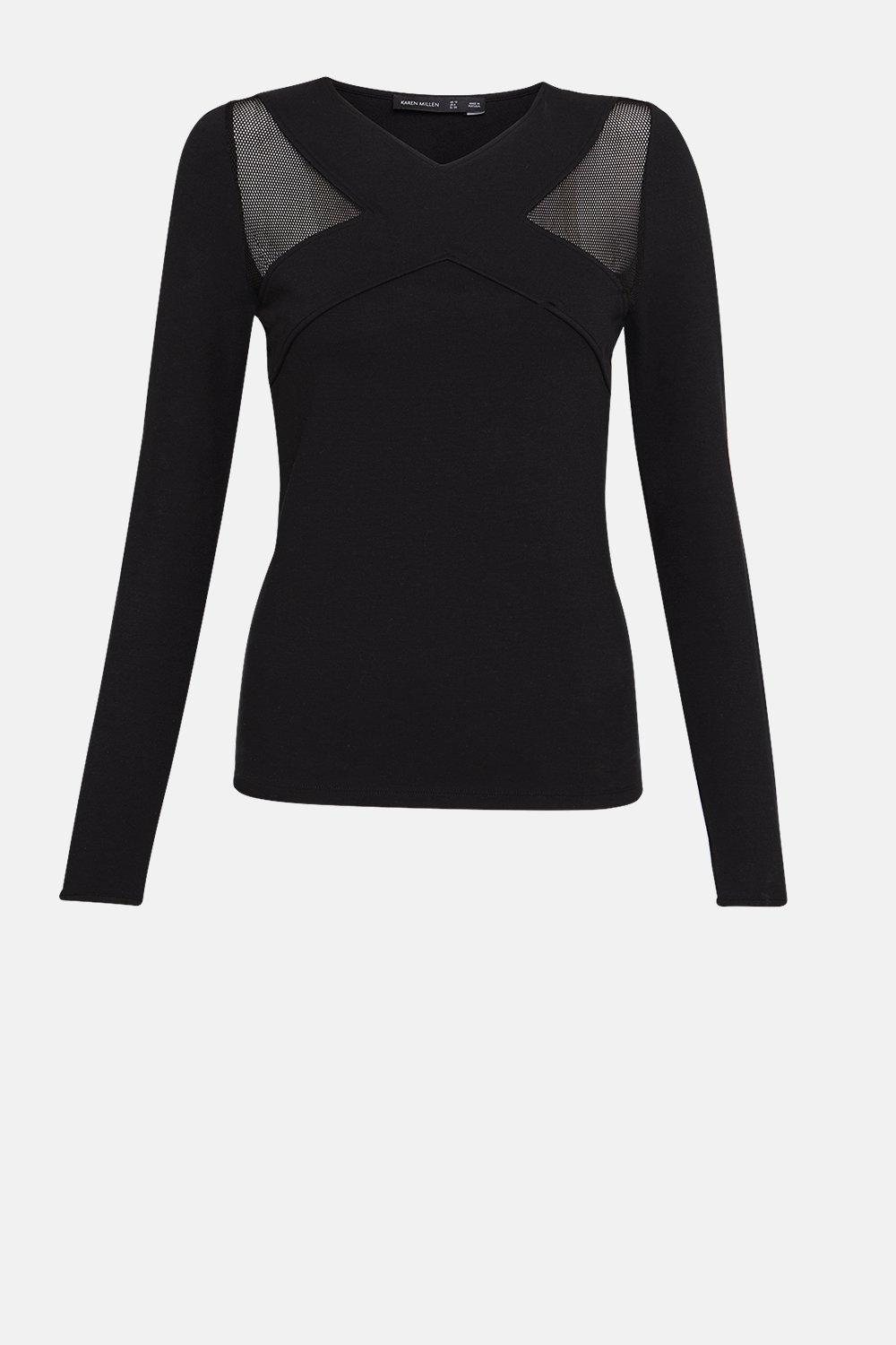 karen millen mesh sleeve top