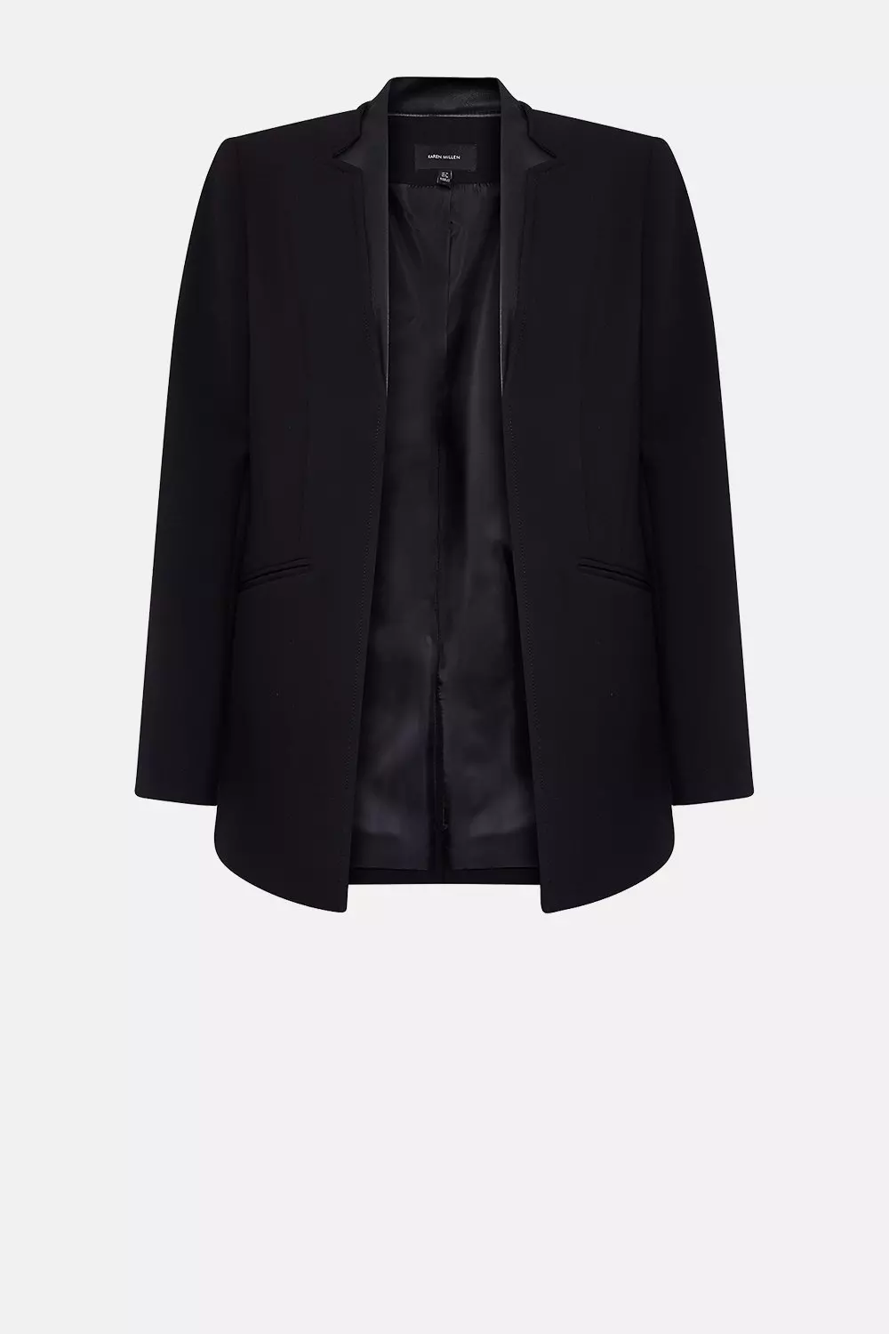 Blazer with leather collar hotsell