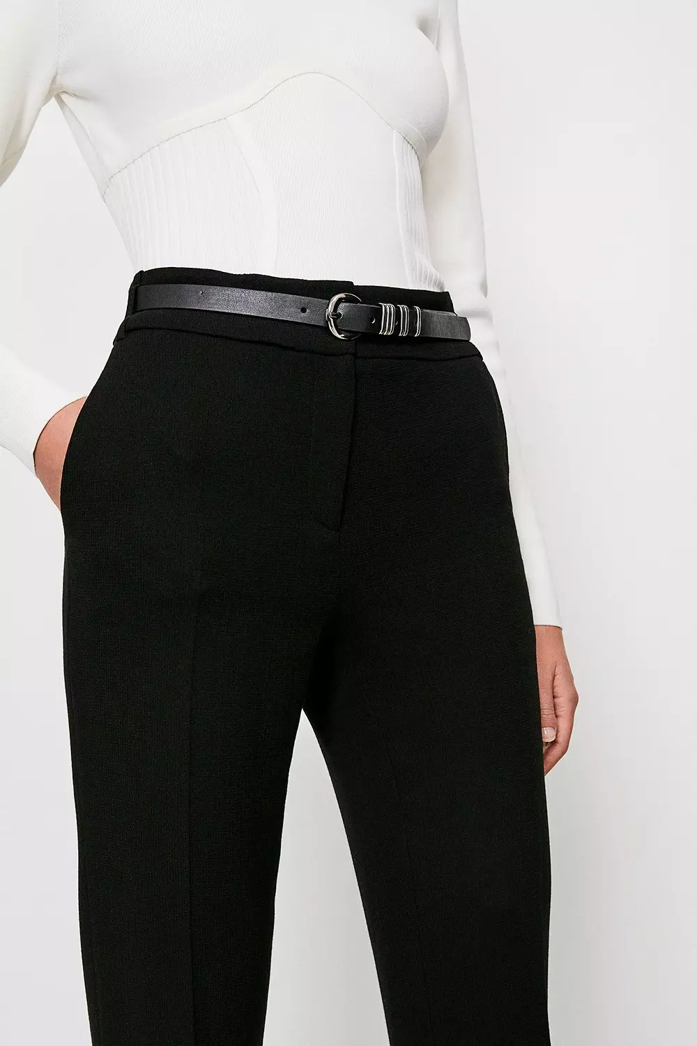 Petite Tailored Compact Stretch Slim Leg Dress Pants