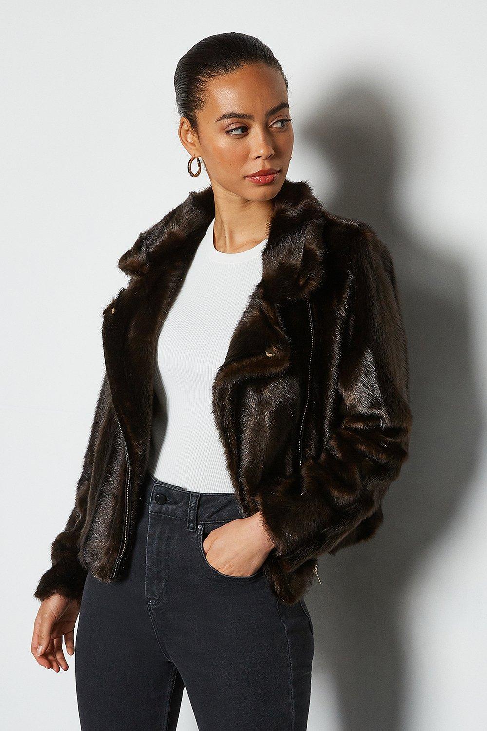 faux fur biker jacket