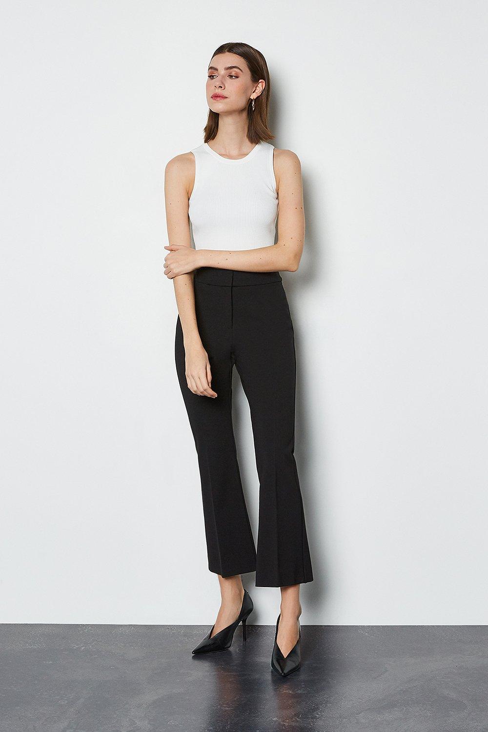 black flare capri pants