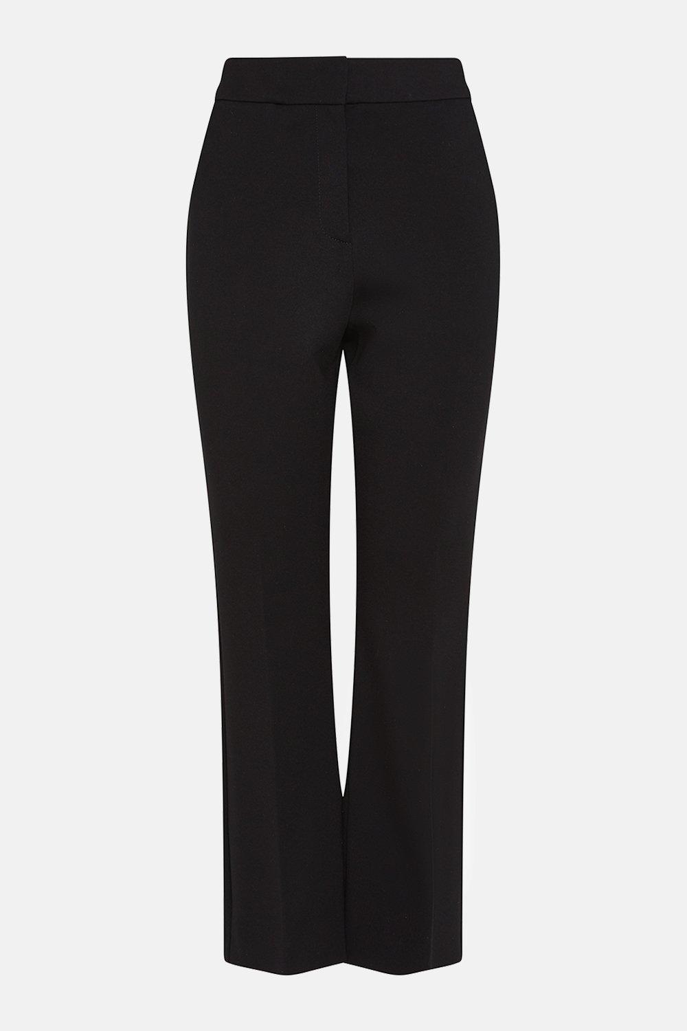 black cropped work trousers