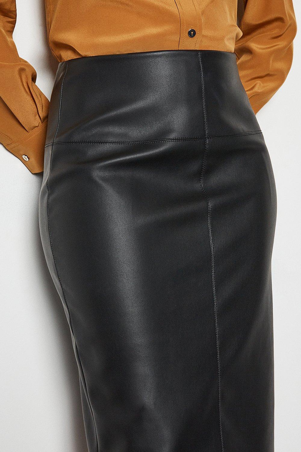 karen millen faux leather skirt