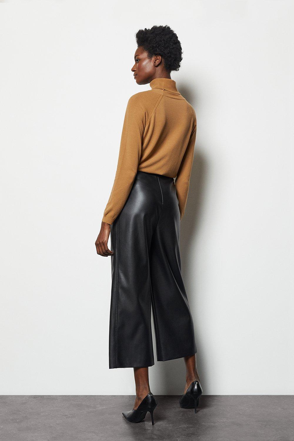 cropped leather trousers