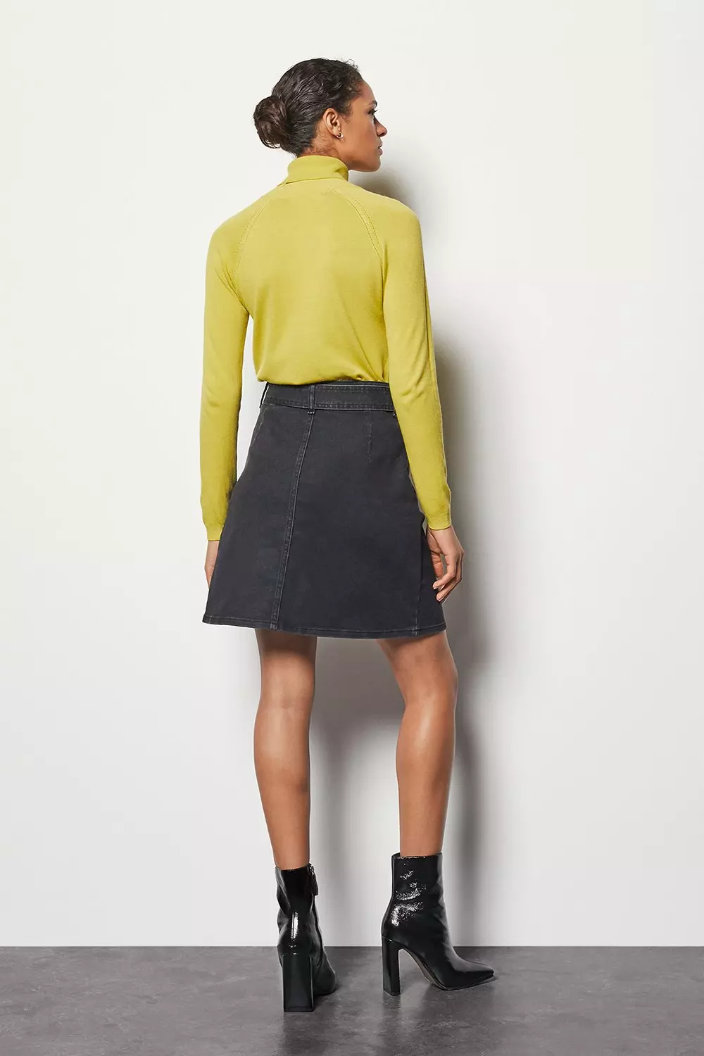 A line denim outlet skirt yellow