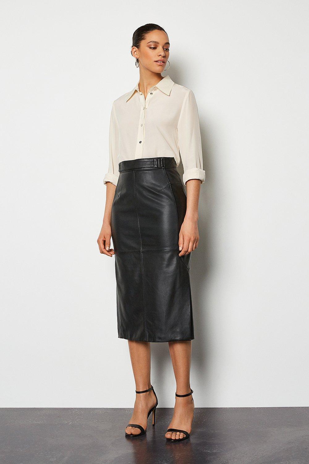 Chic Black Skirt - Vegan Leather Skirt - Midi Pencil Skirt - Lulus