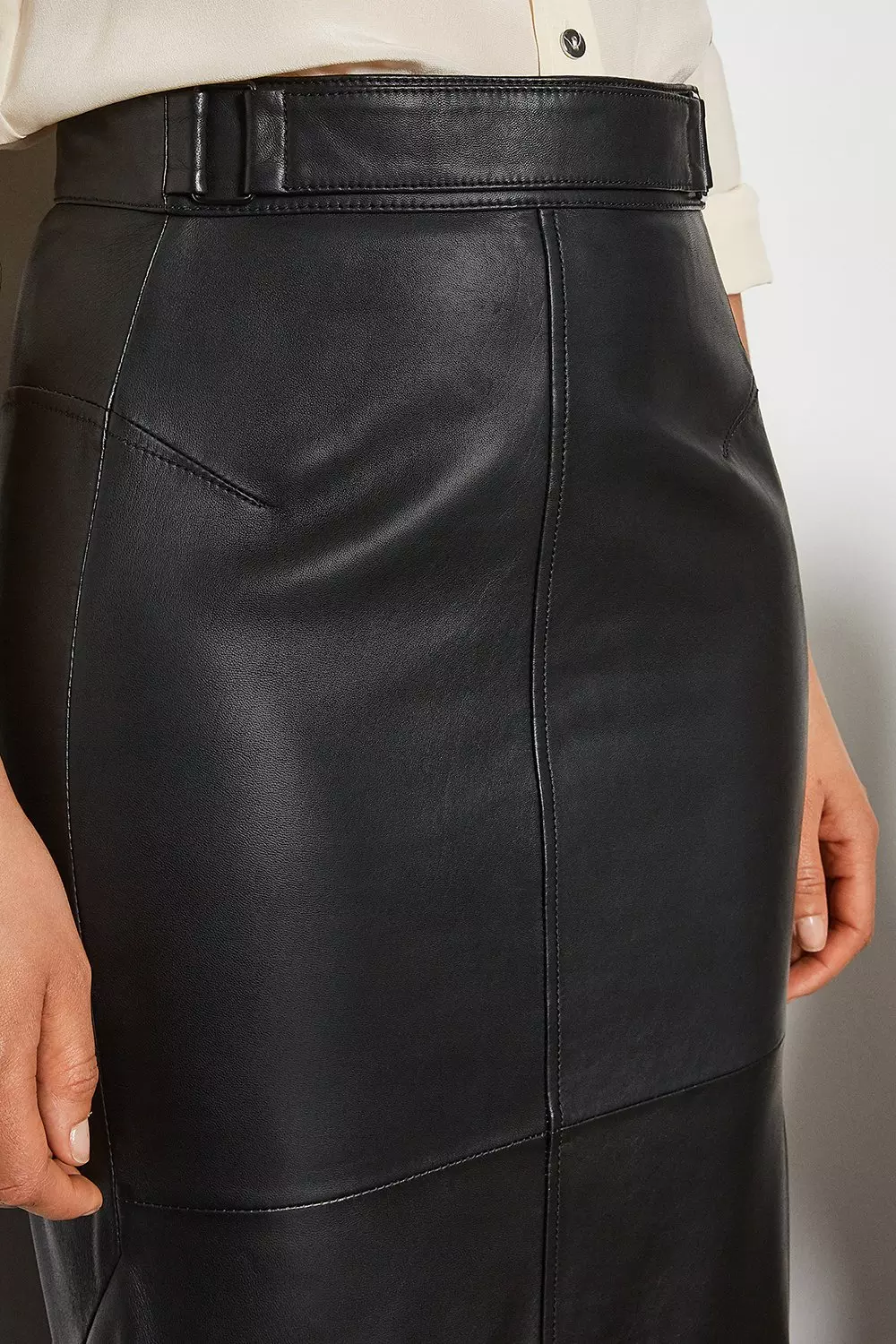 Black leather outlet pencil skirt australia