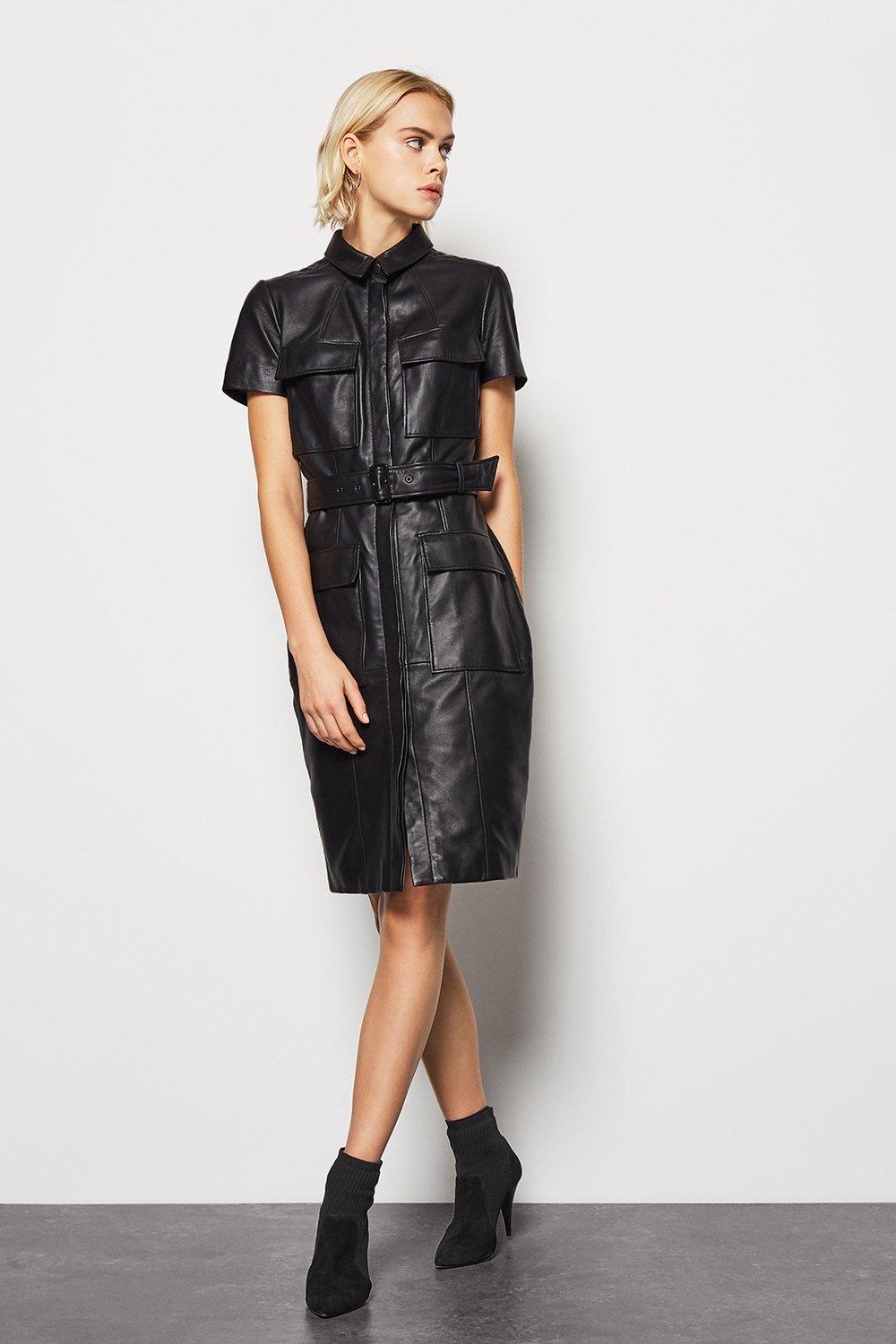 karen millen leather dress