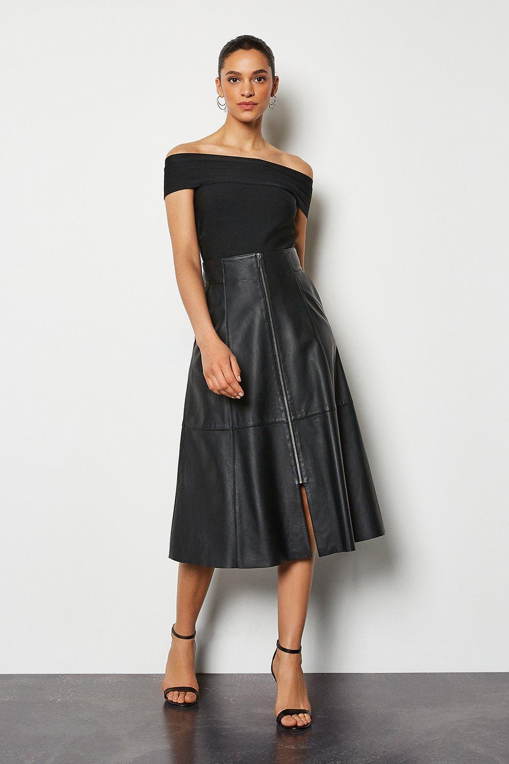 karen millen leather skirt