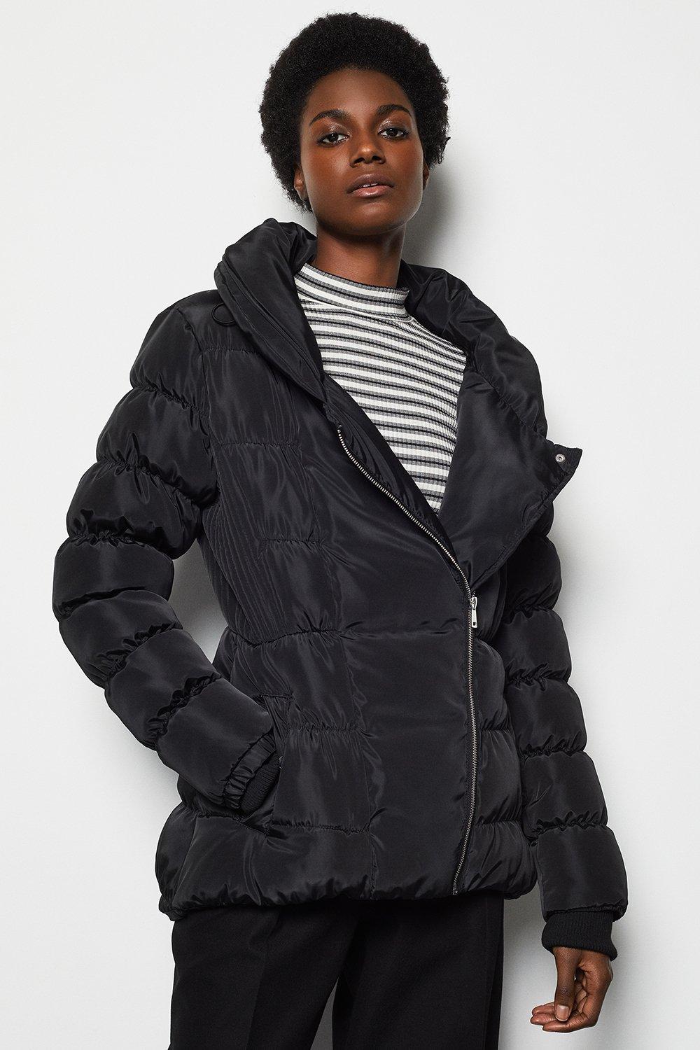 karen millen black padded coat