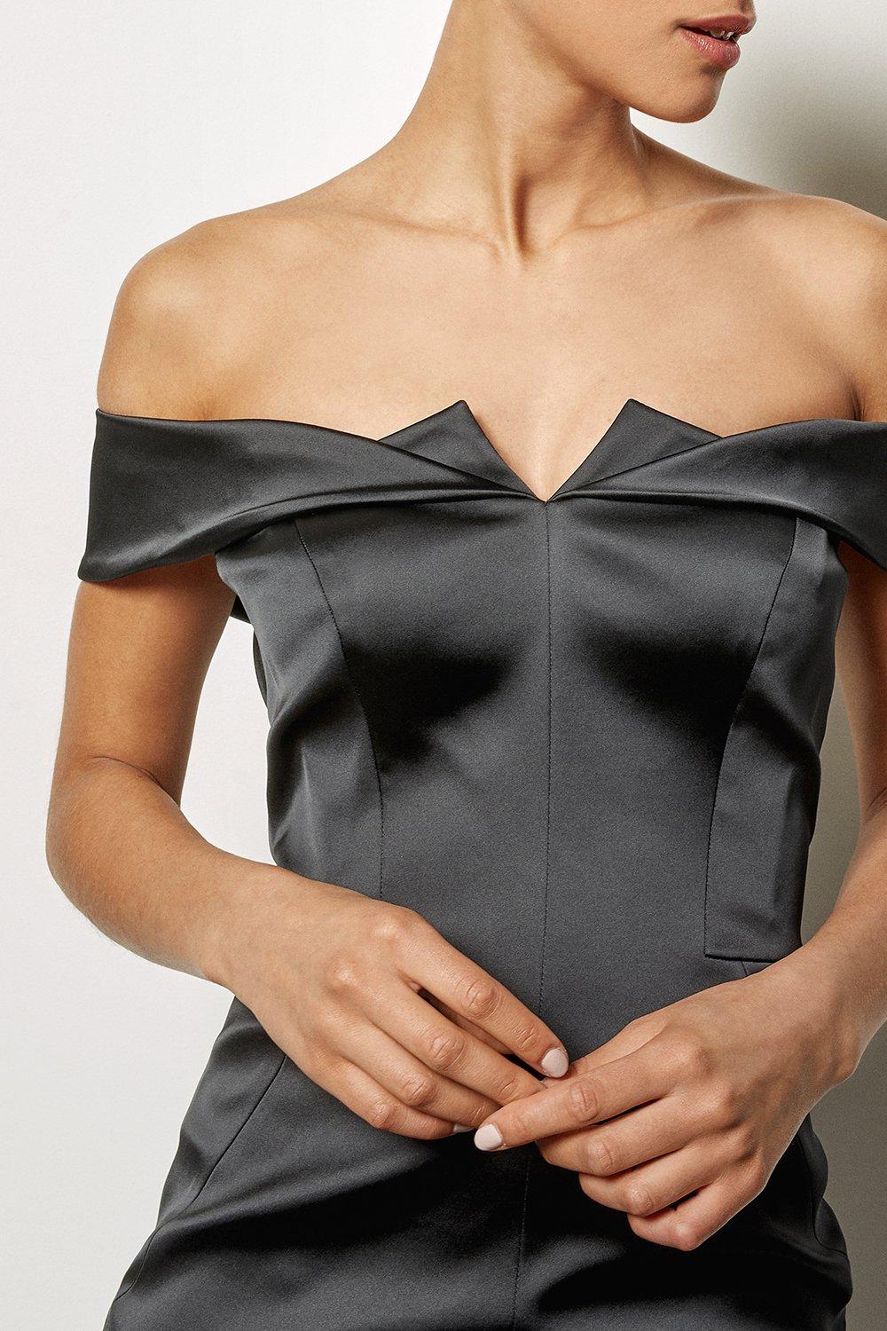 bandeau satin dress