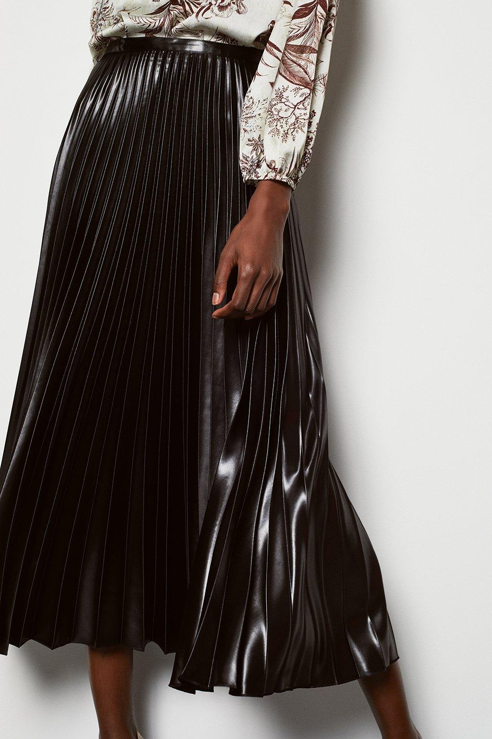 karen millen metallic pleated skirt