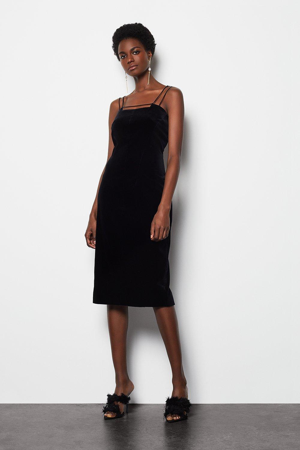 velvet strap dress