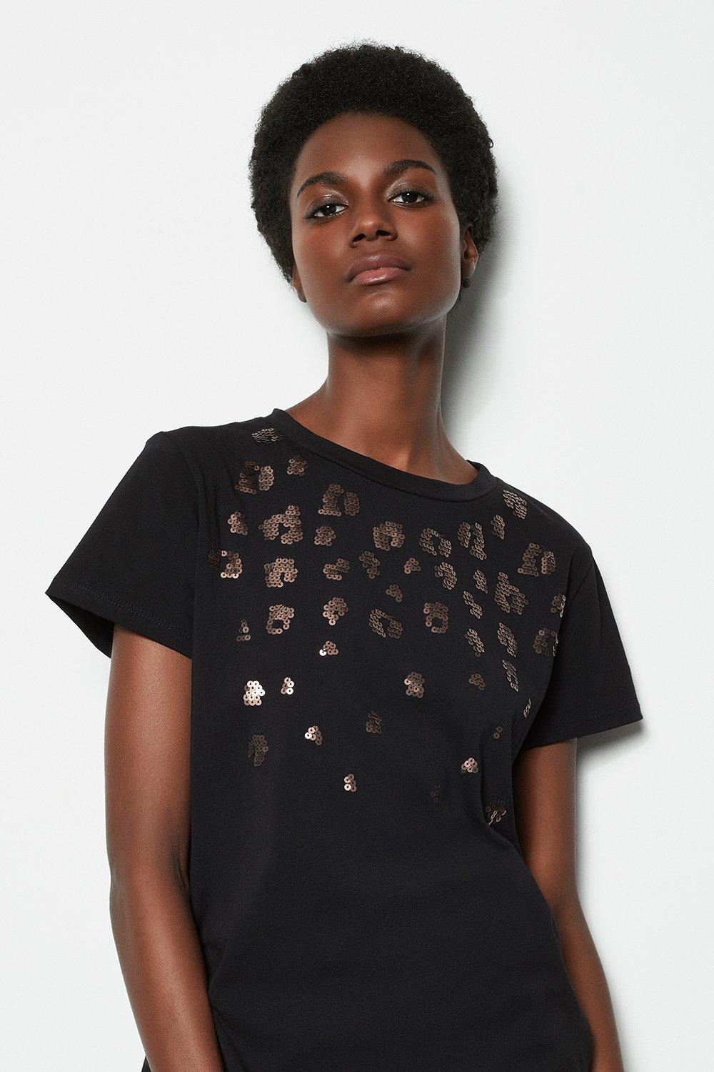 black sparkle t shirt