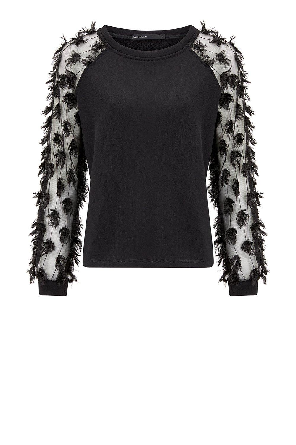 feather sleeve sweater