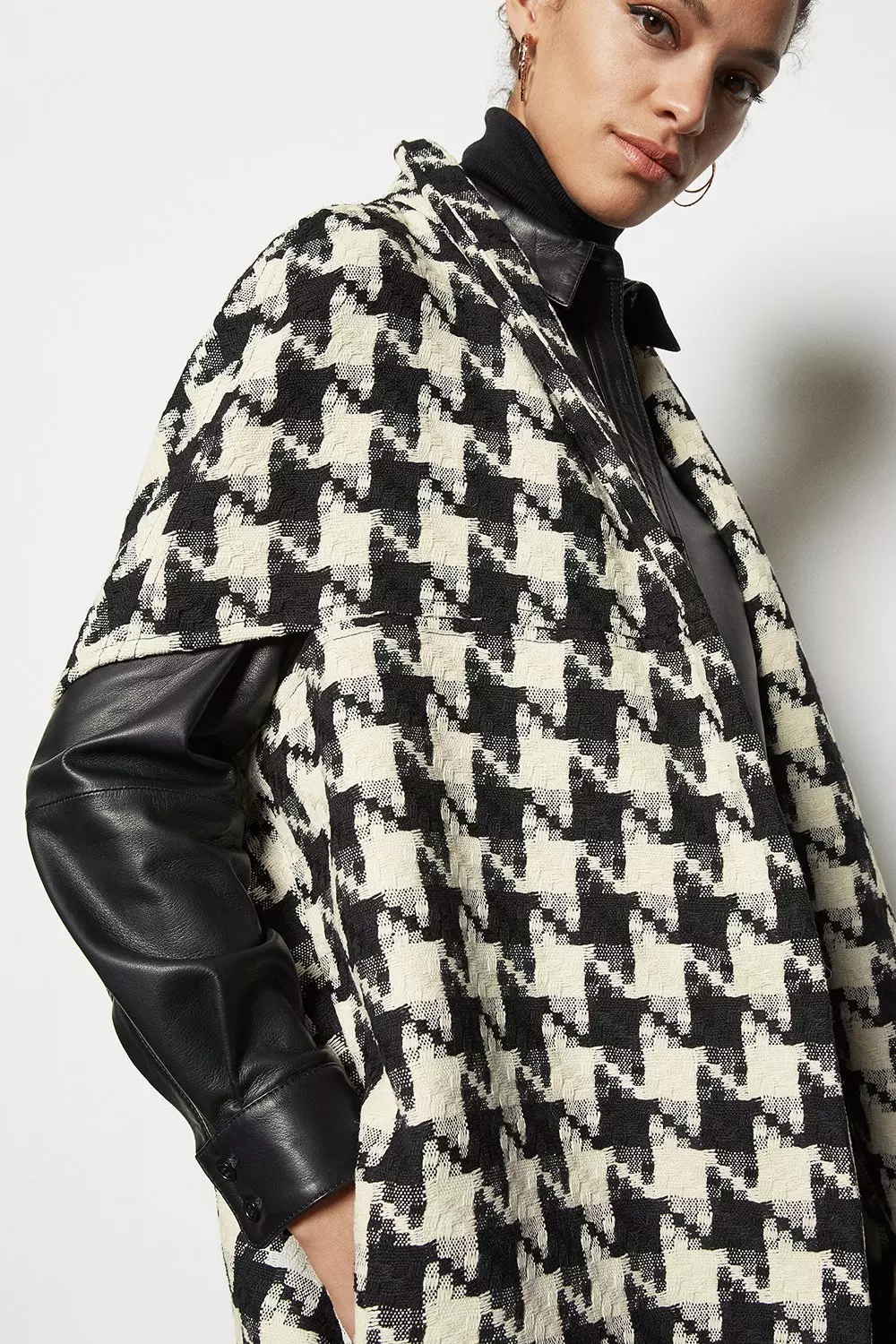 Houndstooth Print Cape | Karen Millen