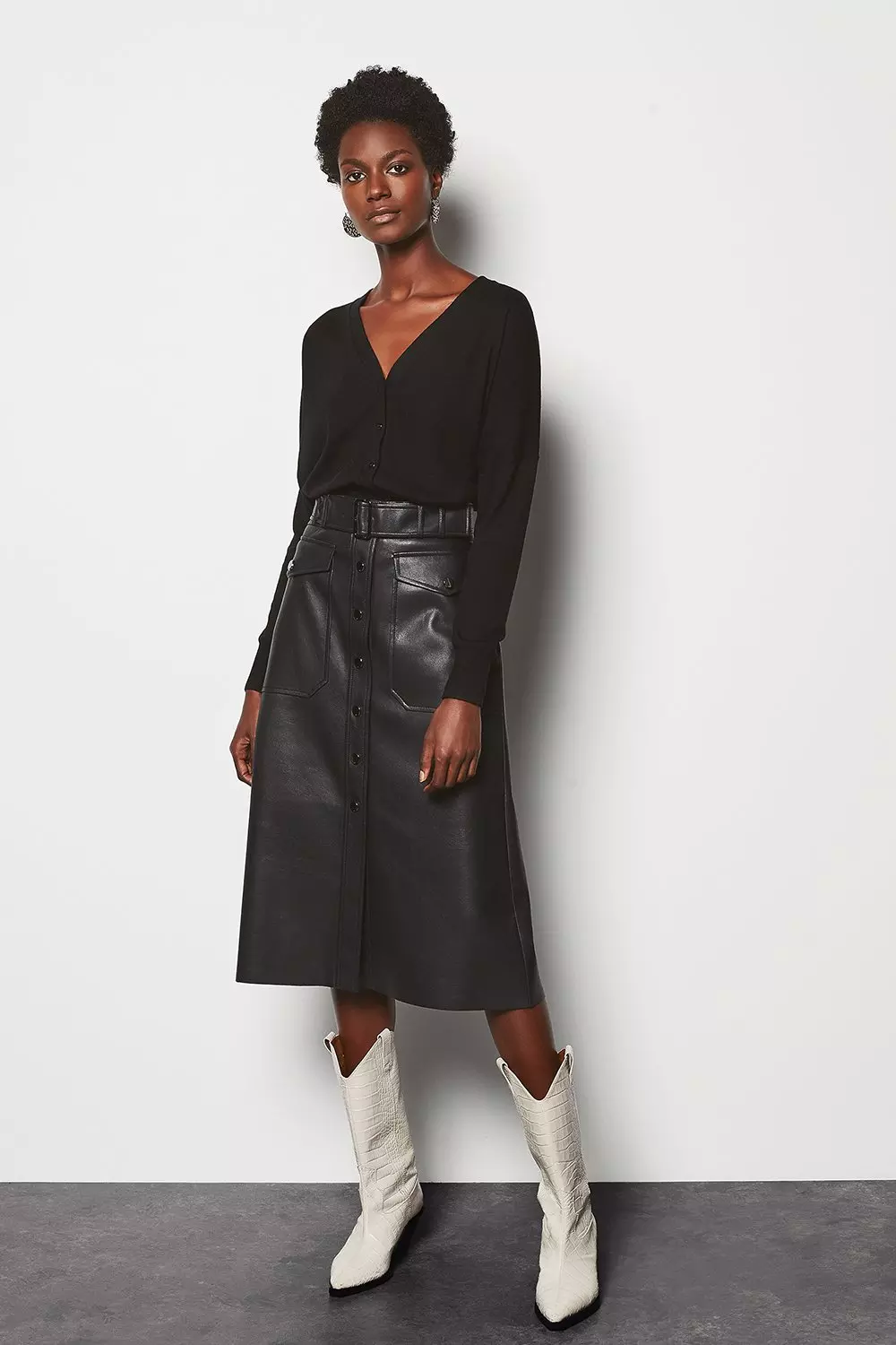 Karen millen shop faux leather skirt