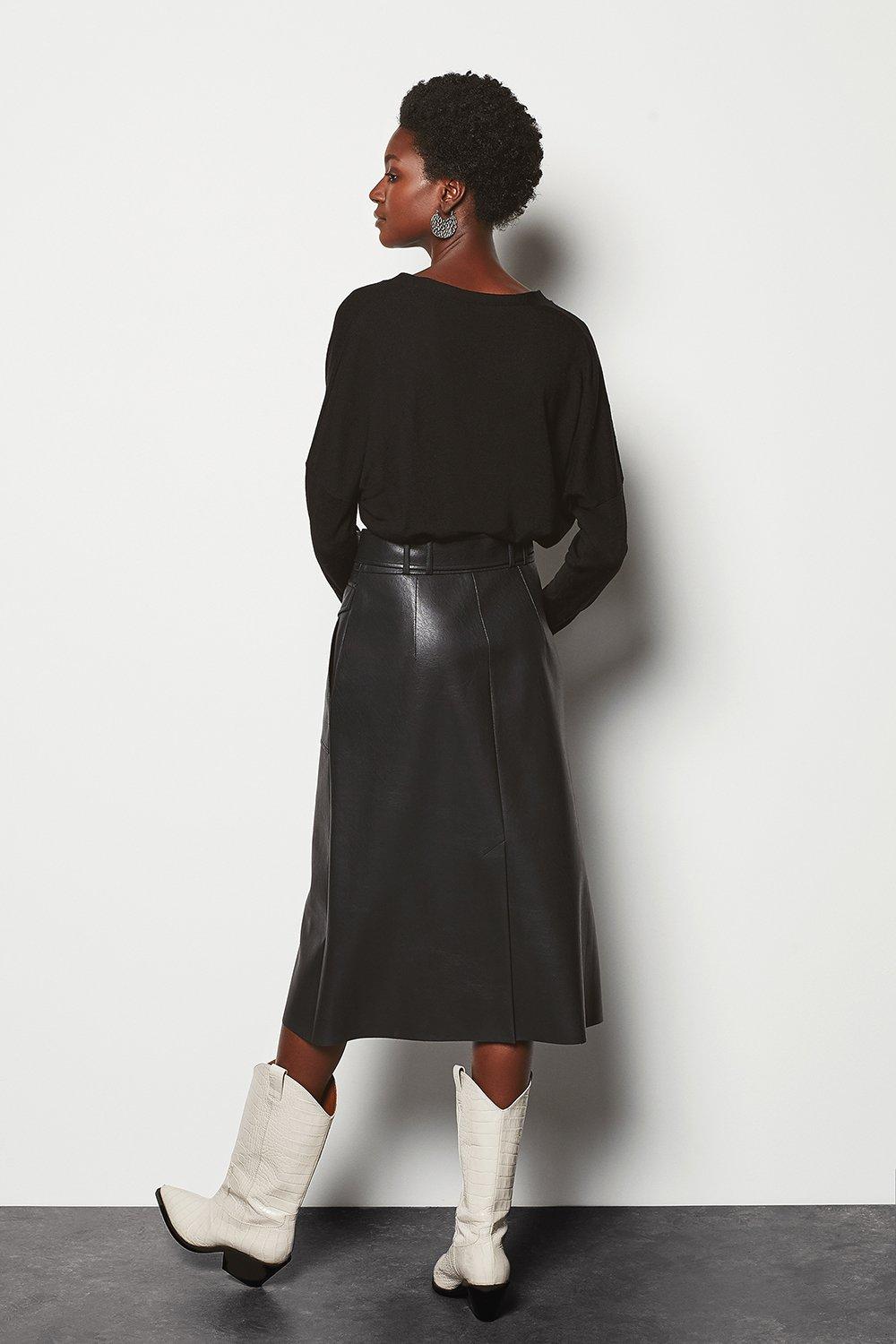 karen millen faux leather skirt