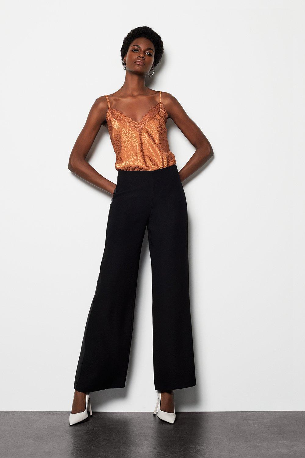 wide leg tuxedo trousers