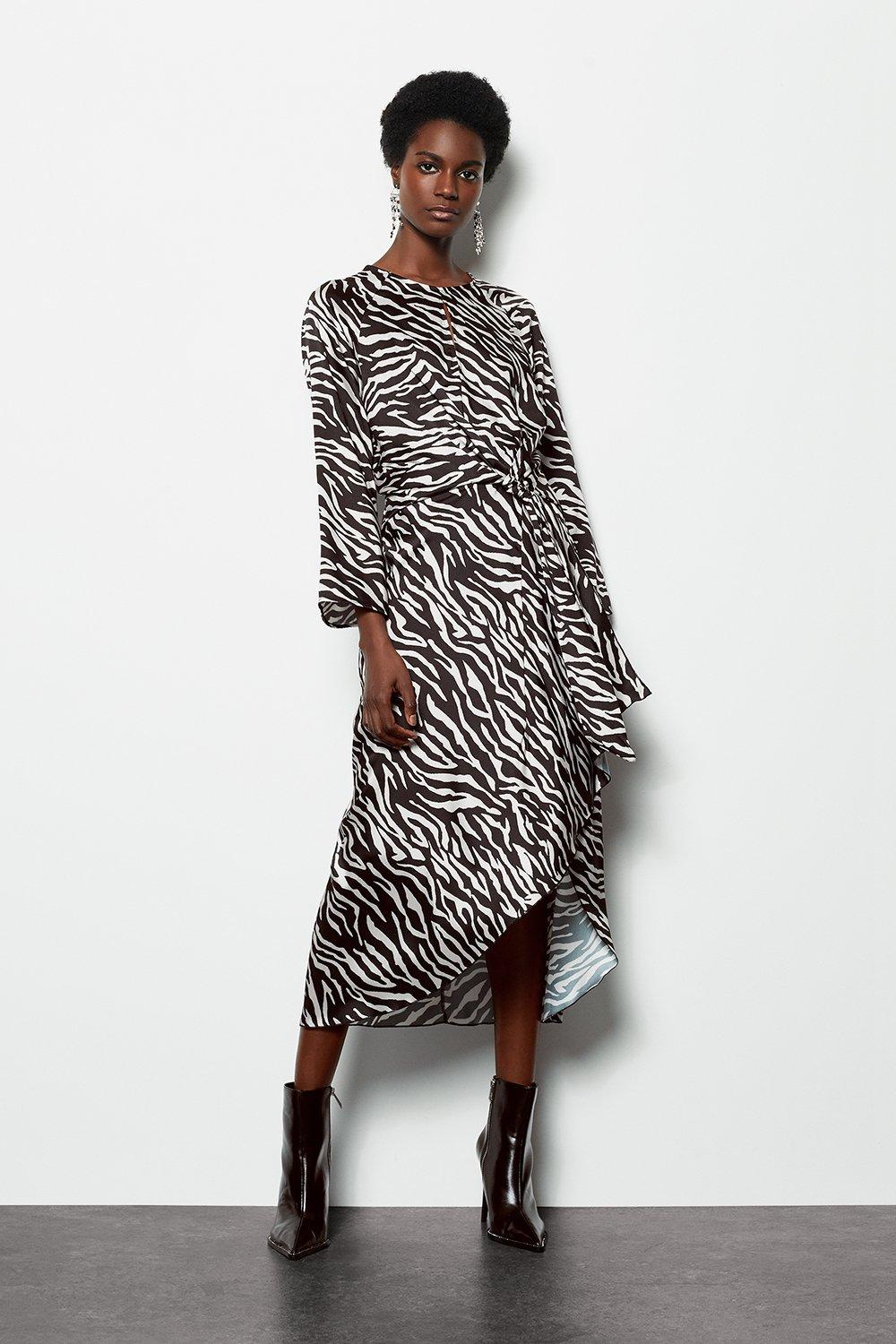 zebra midi dress