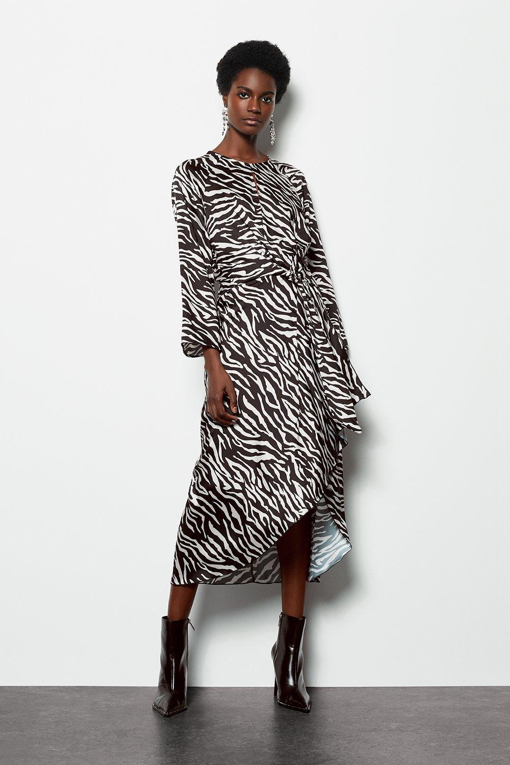 karen millen zebra scarf dress