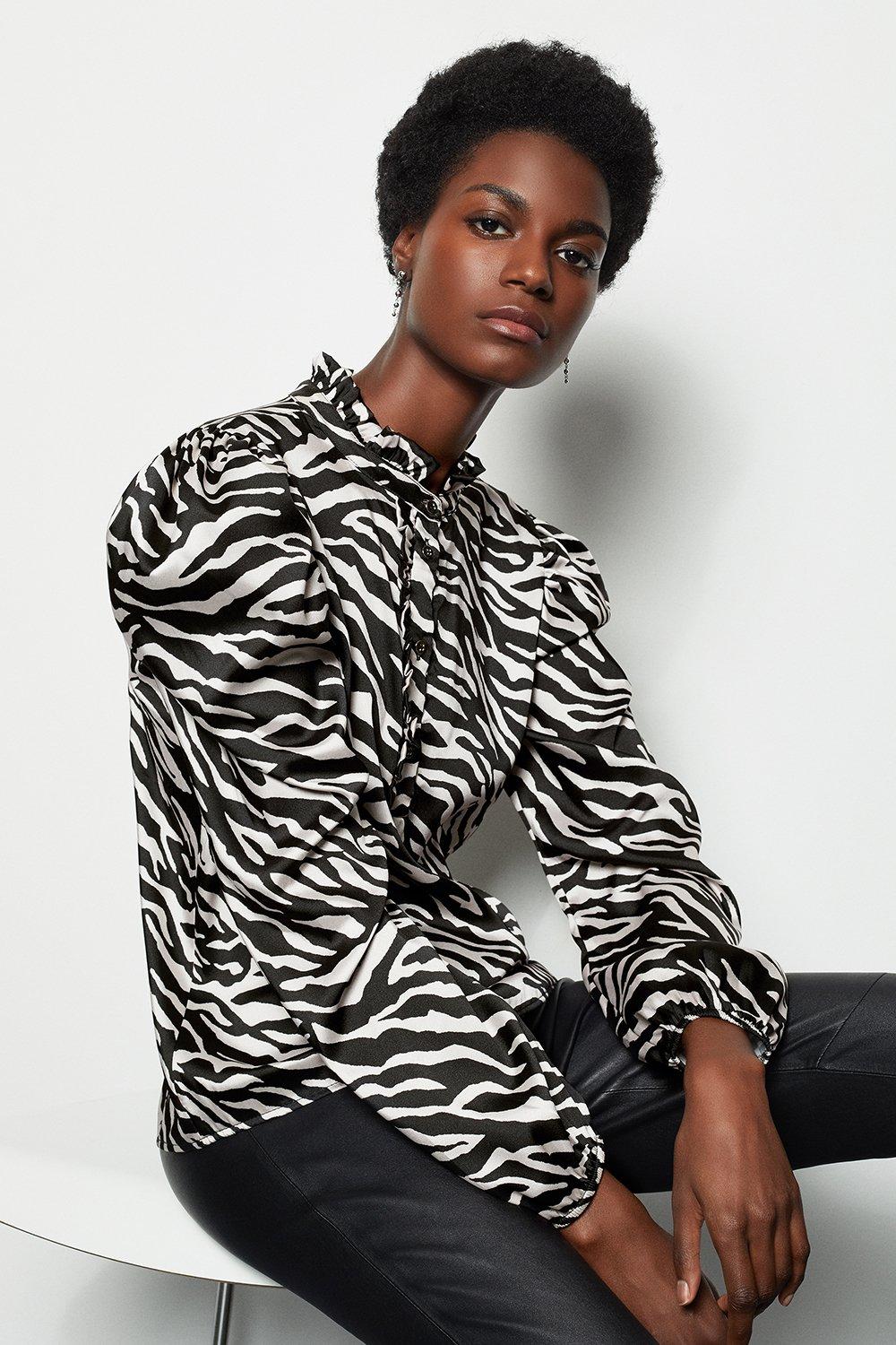 karen millen zebra print shirt dress