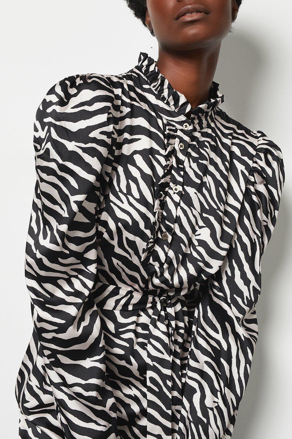 karen millen zebra print shirt dress