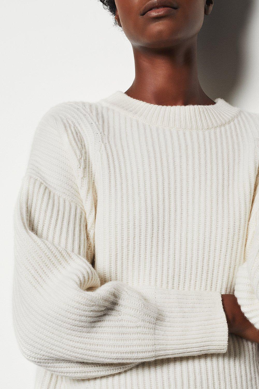white chunky jumper