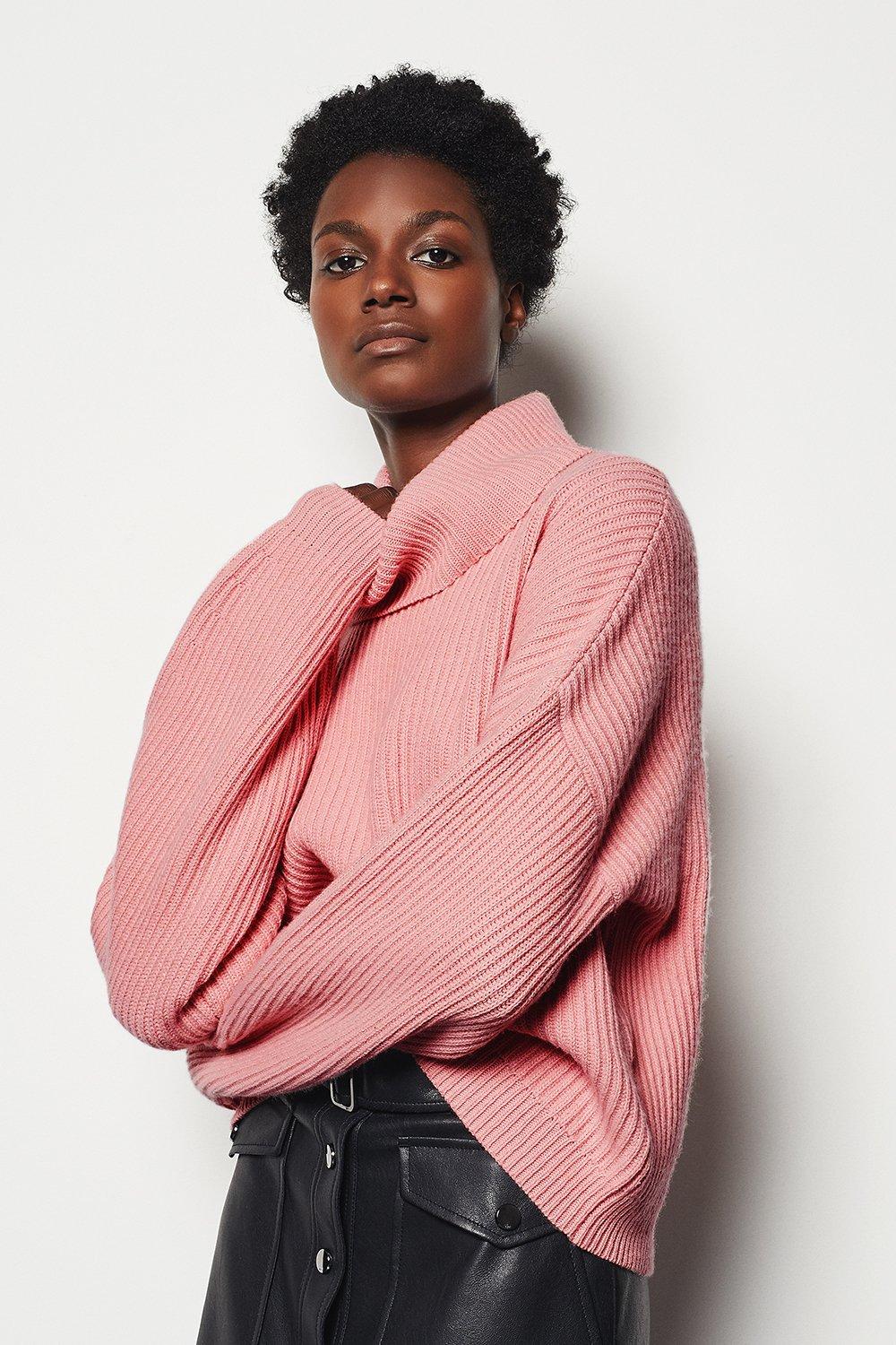 chunky pink jumper