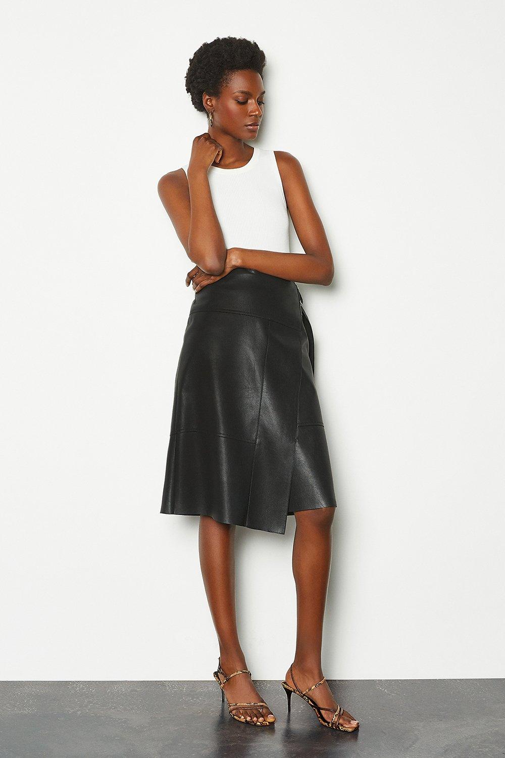 karen millen faux leather mini skirt