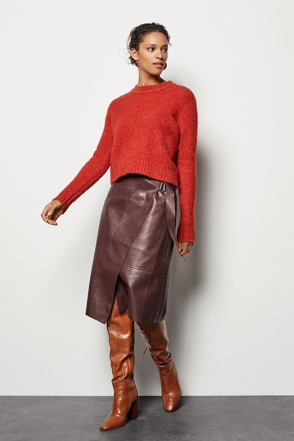 karen millen leather skirt