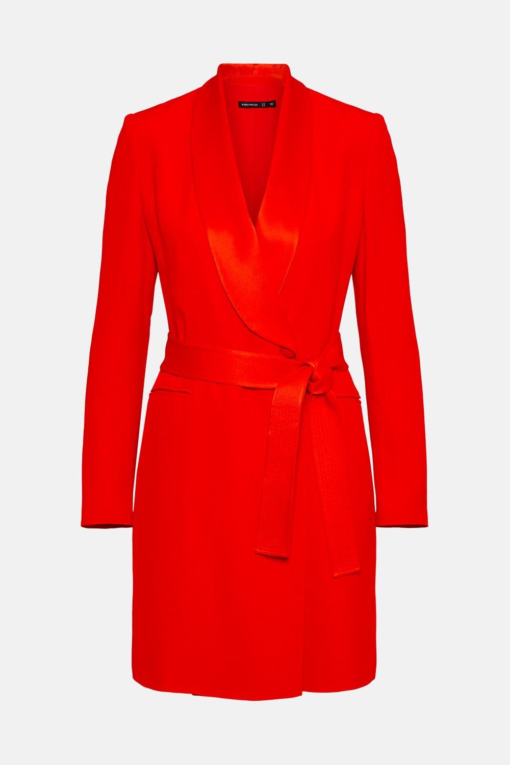 karen millen red wrap dress