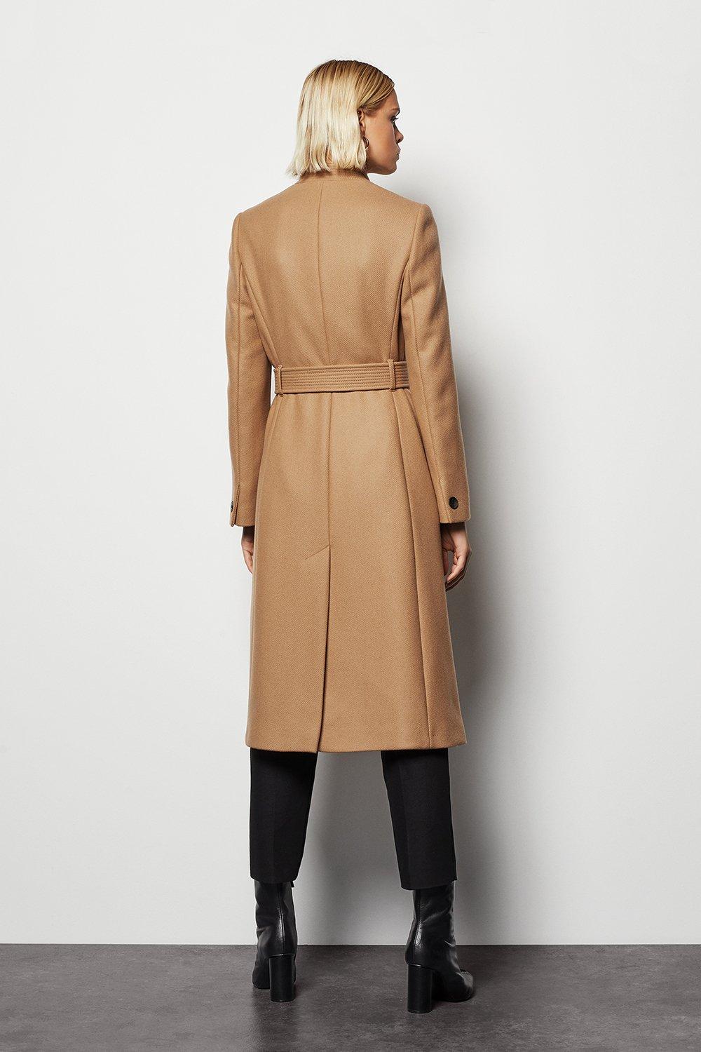 karen millen wool wrap camel coat