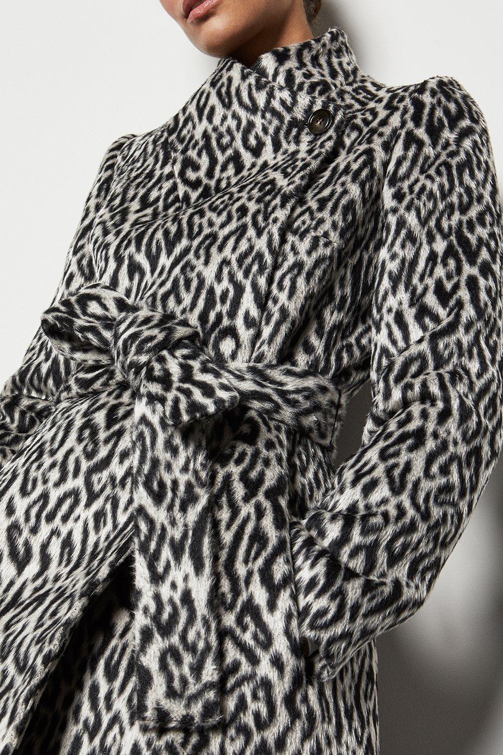 leopard print wrap coat