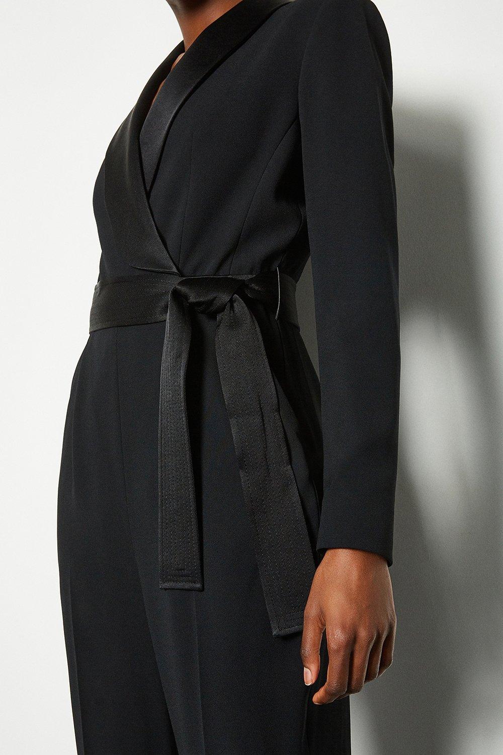 karen millen tuxedo wrap dress