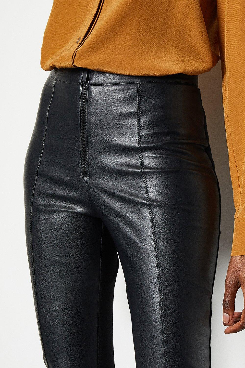 faux leather cropped trousers